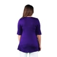 thumbnail image 3 of 24seven Comfort Apparel Elbow Sleeve Plus Size Tunic Top For Women, 3 of 4