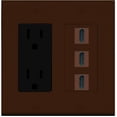 thumbnail image 1 of RiteAV - 15 Amp Power Outlet 3 Port HDMI Decorative Wall Plate - Brown, 1 of 1