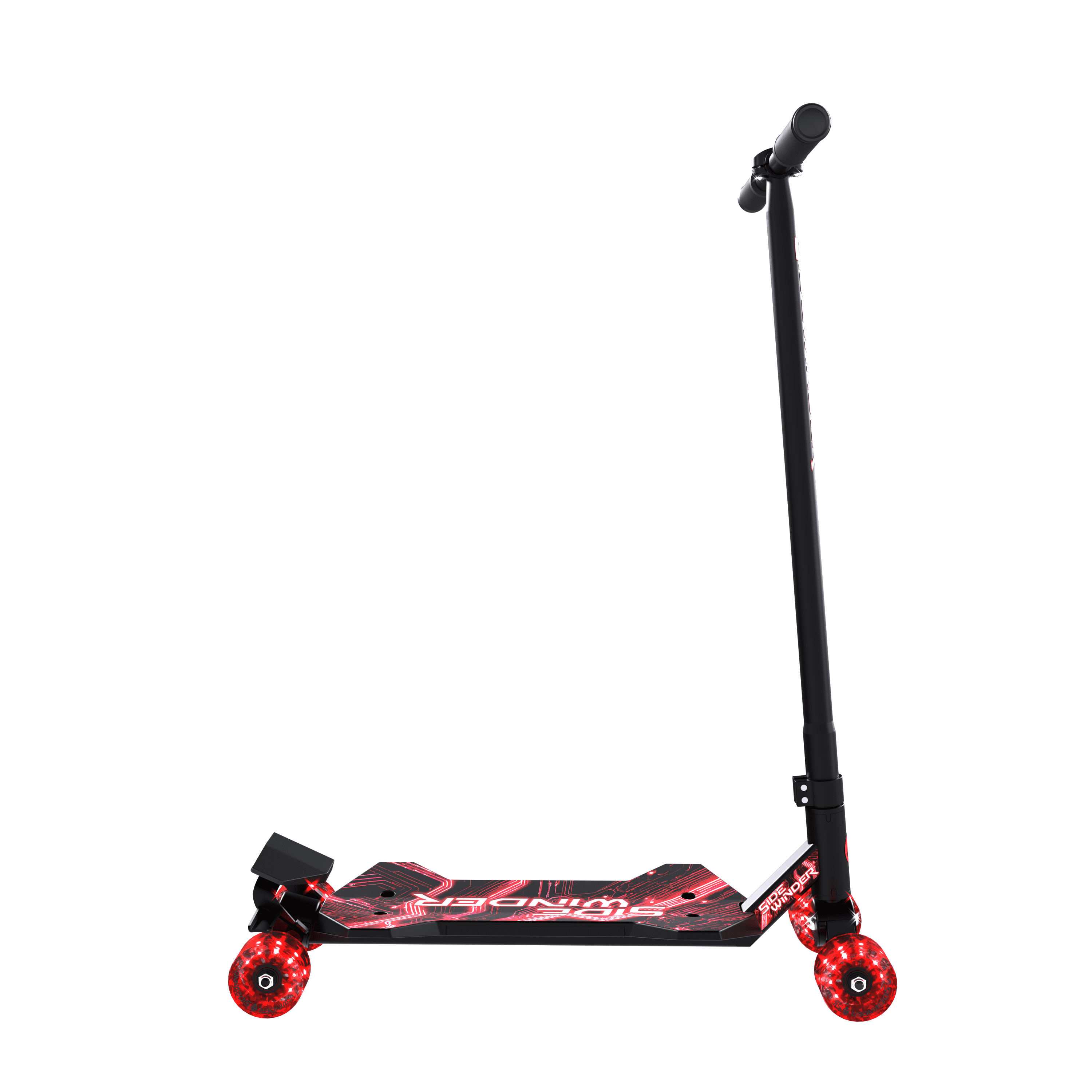 MELO Sidewinder Kids Carving Scooter with 70mm LED Wheels, Ages 5+, Red