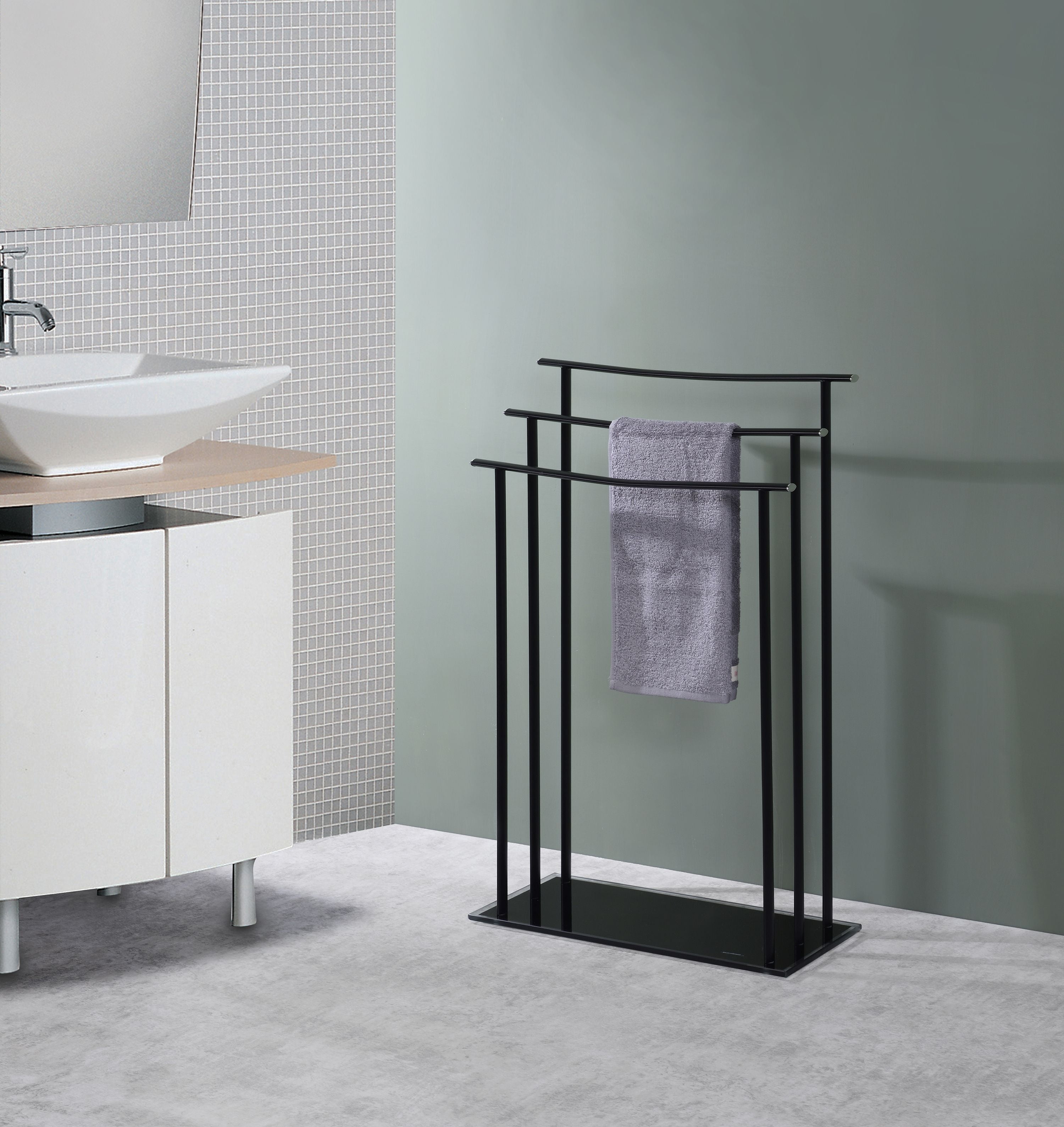 Modern Overhang Freestanding Towel Rack