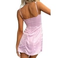 thumbnail image 3 of xiaxaixu Femmes Bretelles Spaghetti Sans Manches Mini Robe d'Été Dentelle Florale Patchwork Bandage V-Cou Robe de Soirée pour Cocktail, 3 of 9