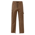 thumbnail image 6 of Jovrlynd Cargo Pants Men Drawstring Stretch Loose Fit Elastic Waist Outdoor Hiking Pants Fashion Cotton Work Pants, M-3XL, 6 of 8