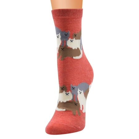 

Jiyugala Socks Women Autumn And Winter Cat Pattern Socks Cotton Socks