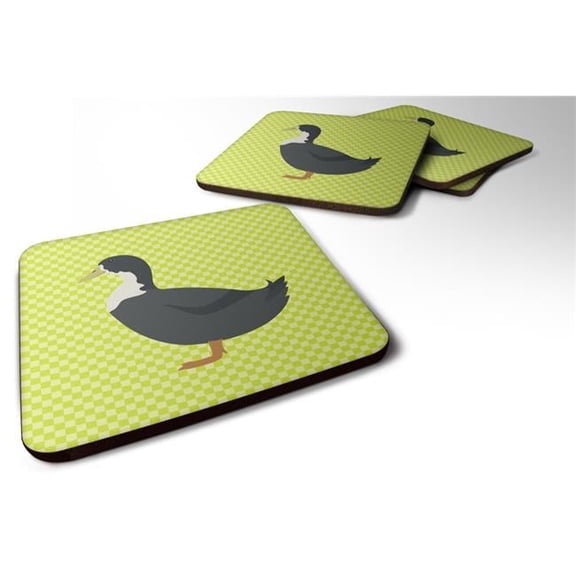 Carolines Treasures BB7688FC Blue Swedish Duck Green Foam Coaster, Set of 4