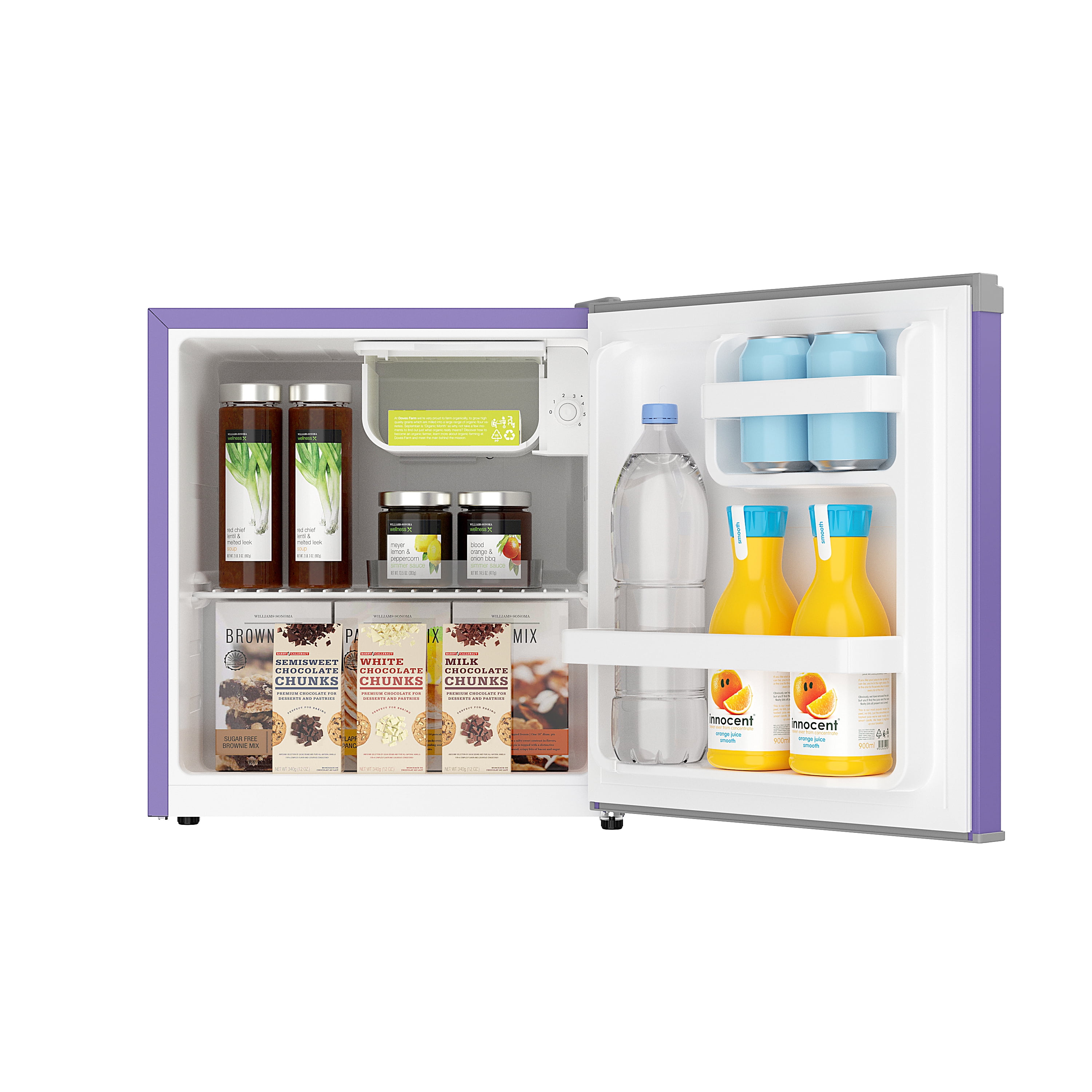 Frigidaire 1.6 Cu. Ft. Mini Refrigerator with Built-in Freezer, Compact Refrigerator with Door Storage, EFR115, Purple