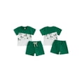 thumbnail image 2 of Baby Toddler Boy Duck Outfit 3 6 12 18 24 Months 2T 3T 4T 5T Contrast Short Sleeve T-shirts Solid Elastic Waist Shorts 2 Piece Summer Clothes Set, 2 of 9