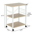 thumbnail image 3 of Ktaxon 3 Shelf Mobile Kitchen Serving Cart Multifunction Baker's Rack Microwave Oven Stand Shelf Cart on Wheels with 10 Hooks, Easy Assembly, Light Beige/White, 3 of 11