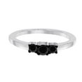 thumbnail image 2 of AoneJewelry Black Diamond Three Stone Prong Set 1/4 Carat Ring White Rose & Yellow 10K Gold, 2 of 5
