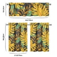 thumbnail image 6 of Kitchen Curtains 36 Inch Short - 3 Panel Set, Rod Pocket Window Curtain with Tropical Leaf Botanical Print, 100% Polyester for Farmhouse, Cafe, Kitchen, Bedroom, Easy Wash, 6 of 6
