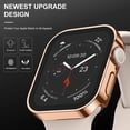 thumbnail image 3 of 2 Pack Hard Case Compatible with Apple Watch 40mm Series 6 SE Series 5 Series 4 with Tempered Glass Screen Protector, Rosegold/Clear Ultra-Thin Durable Waterproof Protective Cover for iWatch, 3 of 5