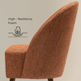 thumbnail image 5 of Kuba Accent Chair Upholstered Performance Fabric Solid Wood Frame and Legs Side Chair Living Room Bedroom Restaurant Coffee Shop Easy Assembly (Brick) by MELAGIO, 5 of 9