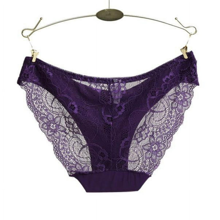 Women's Lace Underwear Bra Panty Set,purple Suit,XL