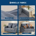 thumbnail image 3 of Causeuse, Causeuse 51 Pouces, Petite Causeuse en Peluche Confortable pour Petits Espaces, Bleu Gris, 3 of 8
