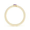 thumbnail image 2 of ANGARA Natural 0.13 Ct. Amethyst with Diamond Classic Stackable Ring in 14K Yellow Gold for Women (Ring Size: 3.5), 2 of 9