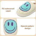 thumbnail image 3 of Smile Face Slippers for Women and Men Retro Comfy PU Leather Slip-On House Shoes with Memory Foam Warm Soft Flat Slides for Indoor & Outdoor, 3 of 5