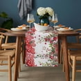 thumbnail image 2 of Valentine's Day Table Runner - 48 Inch Long, Kitchen Dining Table Runner Dresser Scarves, Spring Love Roses Floral Botanical Watercolor Farmhouse Decor for Coffee Tables Wedding Party Banquet, 2 of 8