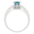 thumbnail image 4 of Solitaire with Accents Engagement Ring for Women - 1.465ct Blue Moissanite in 18K White Gold Promise Ring, 4 of 6