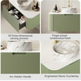 thumbnail image 3 of 24" Floating Bathroom Vanity with Sink, Wall Mounted Bathroom Cabinet with Ultra-Thin Marble Sink and Countertop, Large Drawer for Ample Storage Space, No Assembly Required, Light Green, 3 of 6