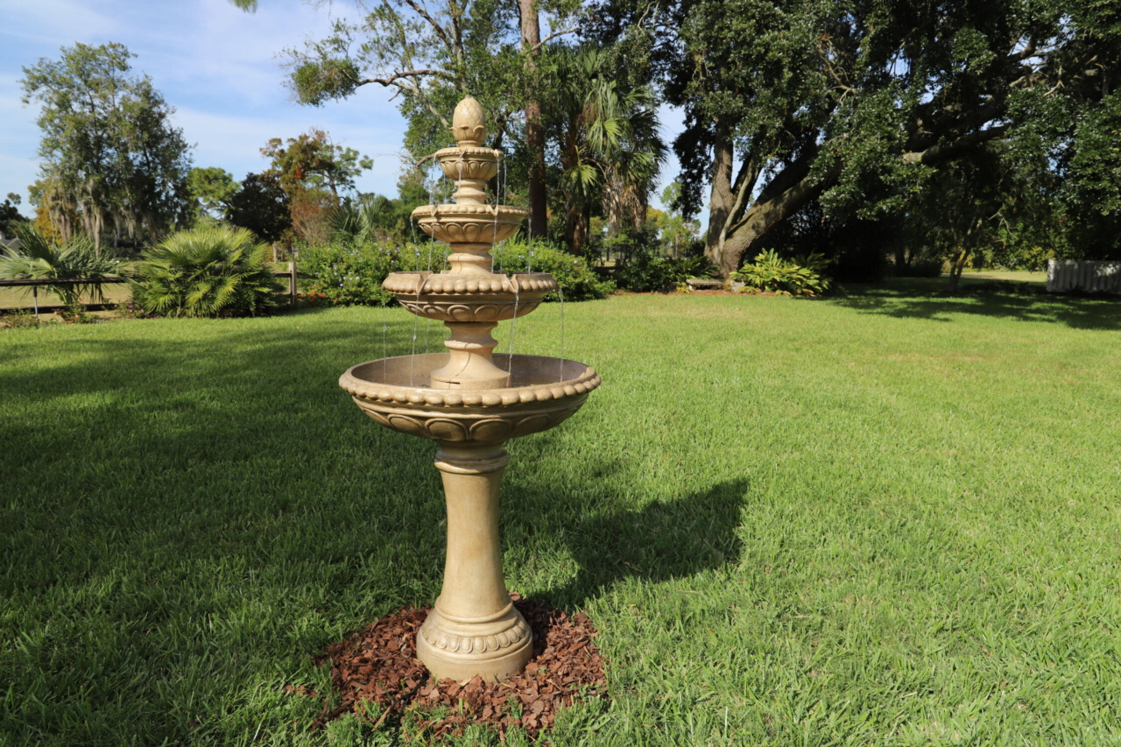 Tucson Large Outdoor Tiered Fountain with Sandstone Finish