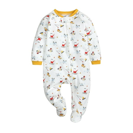 

Newborn Baby Romper Autumn Winter Warm Double Zipper Clothes Sleeping Pajamas Rompers Overalls Toddler Boys Girls Fleece Jumpsuit Snowsuit Onesies Outfits Cotton Thicken Outwear Cute Outfits