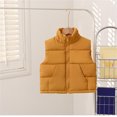 thumbnail image 2 of Gibobby Chaqueta de Forro Polar para bebés niñosChaleco de algodón con cuello para niños, chaleco de algodón para niños y niñas en el exterior, abrigo de(Amarillo, 8-9 Años), 2 of 3