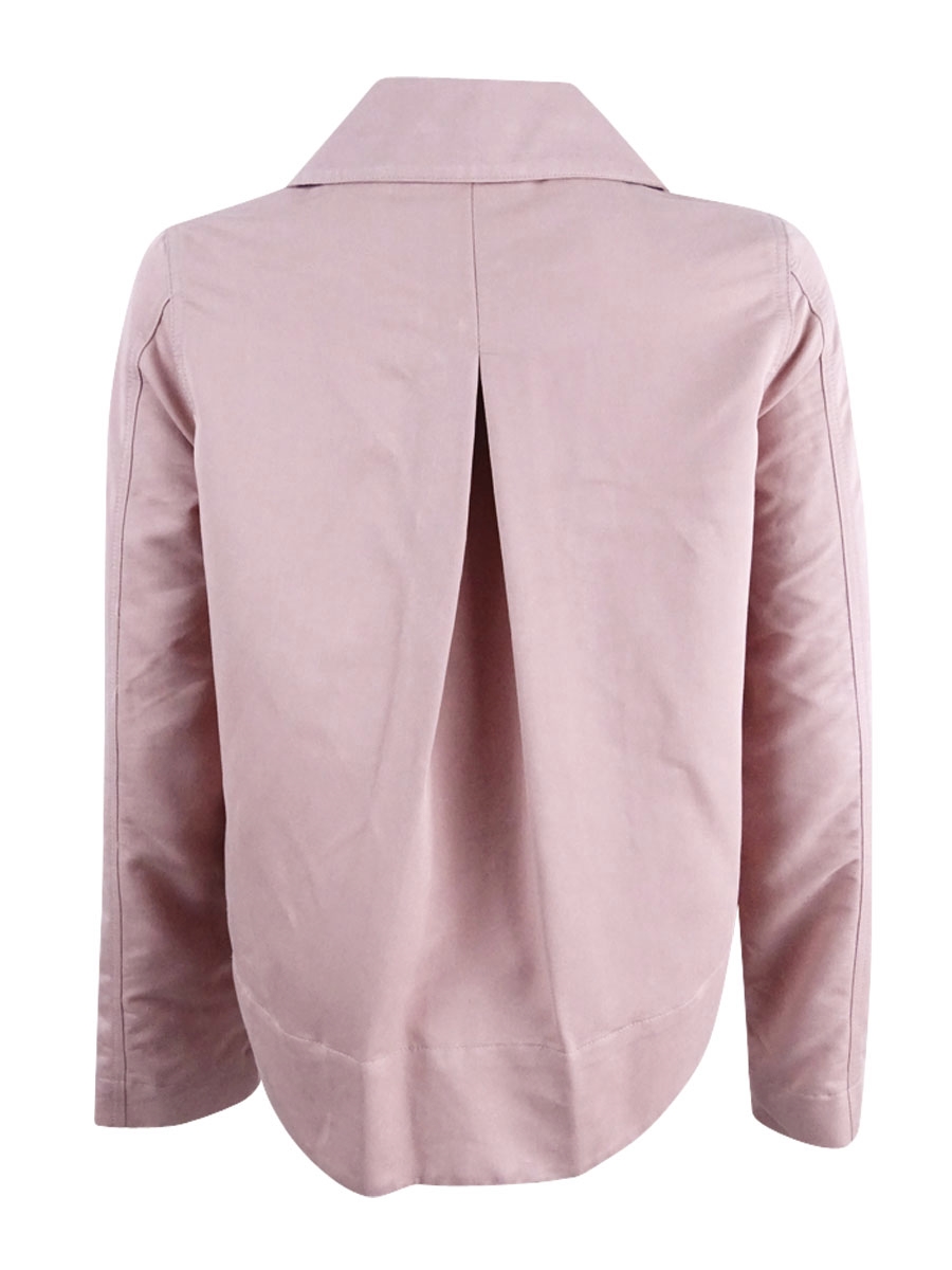 7 Sisters Juniors' Cropped Military Jacket (XS, Dusty Blush) - image 2 of 2