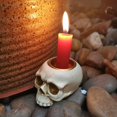 thumbnail image 5 of Candelabro pequeño NQ con forma de calavera llorona 3D candelabro gótico para velas de té Halloween, 5 of 5