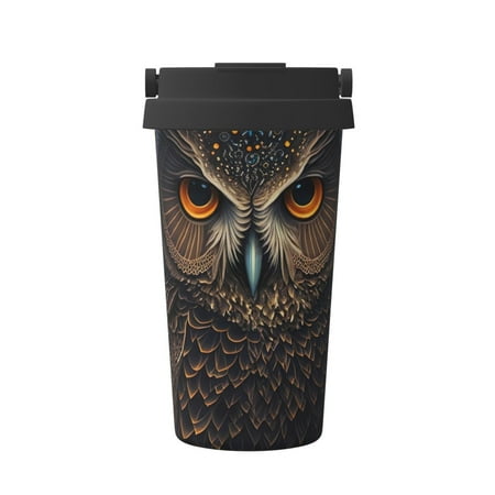 

Junzan Classical Style Brown Owl for Stainless Steel Vacuum Insulated Tumbler - Reusable Insulated Cold Brew Iced Coffee Cup Thermos -Gifts for Women Men Him Her