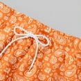 thumbnail image 5 of Mens Swim Trunks Boho Style Print Drawstring Waist Summer With Pocket Mens Board Shorts Swimwear Orange M, 5 of 5