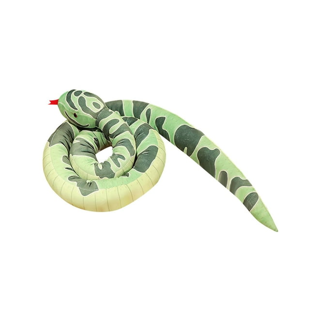 Serpiente gigante realista, peluche grande, divertido y divertido para acurrucarse. 19 m verde