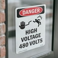 thumbnail image 4 of High Voltage 480 Volts OSHA Danger Vinyl Decal Label 7 Inch x 5 Inch - 10 Pack, 4 of 6