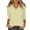Beige women's v neck tops a1, variant on Women's V Neck 3/4 Sleeve Tops Casual Basic Tee Shirts Solid Blouses Vacation Fashion Clothes, Yellow S