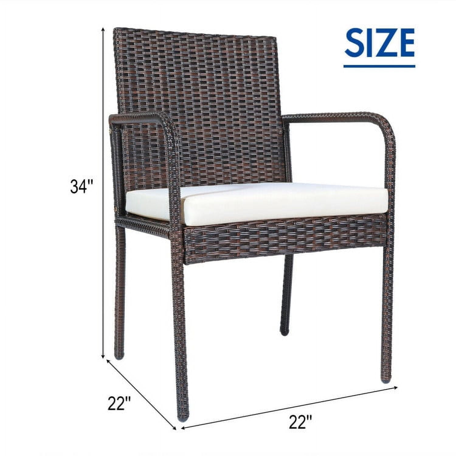 Aimee Lii 4 Pieces Outdoor Patio Rattan Dining Chairs Cushioned Sofa, Wicker Conversation Sets Aimee Lii 4 Pieces Outdoor Patio Rattan Dining Chairs Cushioned Sofa, Wicker Conversation Sets