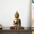 thumbnail image 3 of Estatua de Buda Budismo Adornos hindúes Fengshui Escritorio Sala Resina Siéntate B Gloria Estatua de Buda de resina, 3 of 8