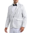 thumbnail image 4 of Blazers a rayas INSPIRE CHIC para hombres, chaquetas deportivas de ajuste slim con un botón, color blanco, 4 of 6
