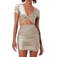 thumbnail image 1 of Vestido con pliegues en la parte delantera para mujer: vestido suave, cómodo, transpirable y opaco para el día a día, la familia, el aire libre, el trabajo, la escuela, las vacaciones, la playa, la, 1 of 6