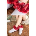 thumbnail image 4 of 1Pairs Toddler Girls Ruffle Socks Double Lace Frilly Princess Dress Sock Cotton Anti-slip Ankle Socks for Kids Years 1-10T, 4 of 5
