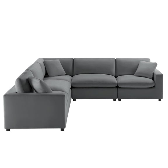 Comfort Pointe Casella Modular 5-Piece Sectional in Charcoal Performance Fabric