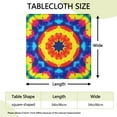 thumbnail image 2 of Colorful Tie Dye Star Pattern Square Fitted Tablecloth with Elastic Edge,Square Table Cover,Washable Elastic Table Cover for Home Kitchen Party Decor 34"x34", 2 of 6