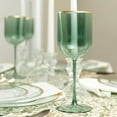 thumbnail image 3 of (2 PACK) EcoQuality Translucent Plastic Green Wine Glasses with Gold Rim - 12 oz Wine Glass with Stem, Disposable Shatterproof Wine Goblets, Reusable, Elegant Drink Cup Tumblers Weddings, Party, 3 of 3