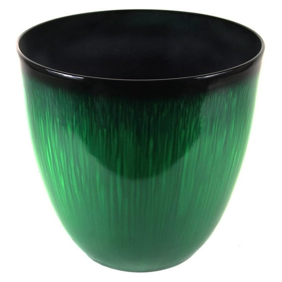 (EPR12-205 Large Egg Shaped Planter - Modern Indoor & Outdoor Decorative Flower Pot/Box (12 Inch, Green Flower)