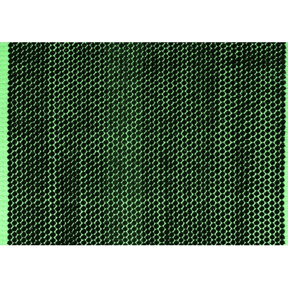 Ahgly Company Indoor Rectangle Abstract Emerald Green Modern Area Rugs, 5' x 7'