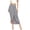 Grey, variant on Women's Asymmetrical Midi Skirt, High Waist Draped Casual Skirt with Wrap Waist, Solid Color Elastic Waist Maxi Skirt for Daily Wear, Spring, Summer and Autumn Black L