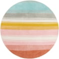 thumbnail image 2 of Unique Loom Whimsy Kids Collection Area Rug - Pastel Abstract Rainbow (6' 1" Round Multi/Ivory), 2 of 9
