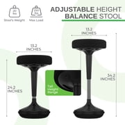 Wobble Stool Standing Desk Chair | Adjustable Height 23–33” Tall Active Sitting Stool for Office, Classroom & Home Workspaces