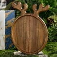 thumbnail image 4 of HUISZJ 6pcs Antler-Shaped Appetizer Tray Charcuterie Dessert Board, Antler Wood Xmas Serving Trays with Tableware,Snacks Platter for Restaurant Home, 4 of 9