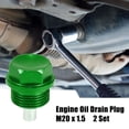 thumbnail image 2 of Unique Bargains 2 Set M20x1.5 Oil Drain Plug Magnetic Aluminum Alloy with 2 Washer for Car Motorcycle Green, 2 of 7