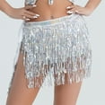 thumbnail image 2 of Miqool Women's Tassel Sequin Skirt Belly Dance Hip Scarf Sparkly Glitter Fringe Wrap Skirt Rave Party Festival Costume for Women and Girls, 2 of 5