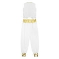 thumbnail image 4 of vastwit Kids Boys Arabian Prince Costume Waistcoat Vest Loose Pants Performance Party Fancy Dress Up White 14, 4 of 7