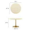 thumbnail image 6 of Modway Lippa 48" Round Modern Wood Dining Table in Gold and Brown, 6 of 8